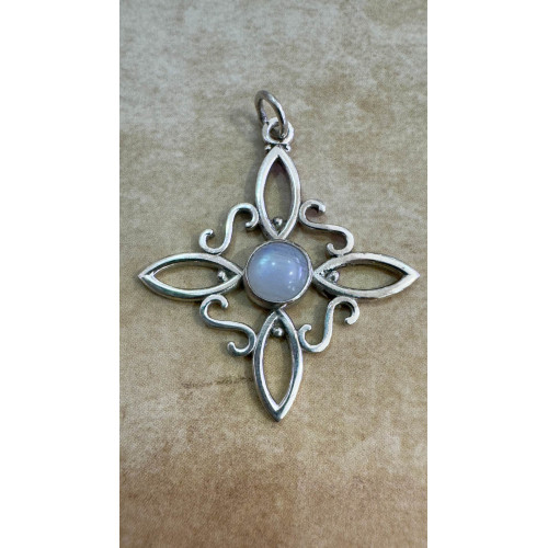 Colgante Nudo de Bruja | Plata con Piedra Luna