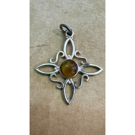 Colgante Nudo de Bruja | Plata con Ojo de Tigre