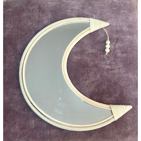 Espejo Luna Madera y Macramé
