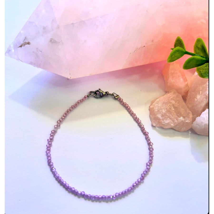 Pulsera Artesanal Cuarzo Rosa